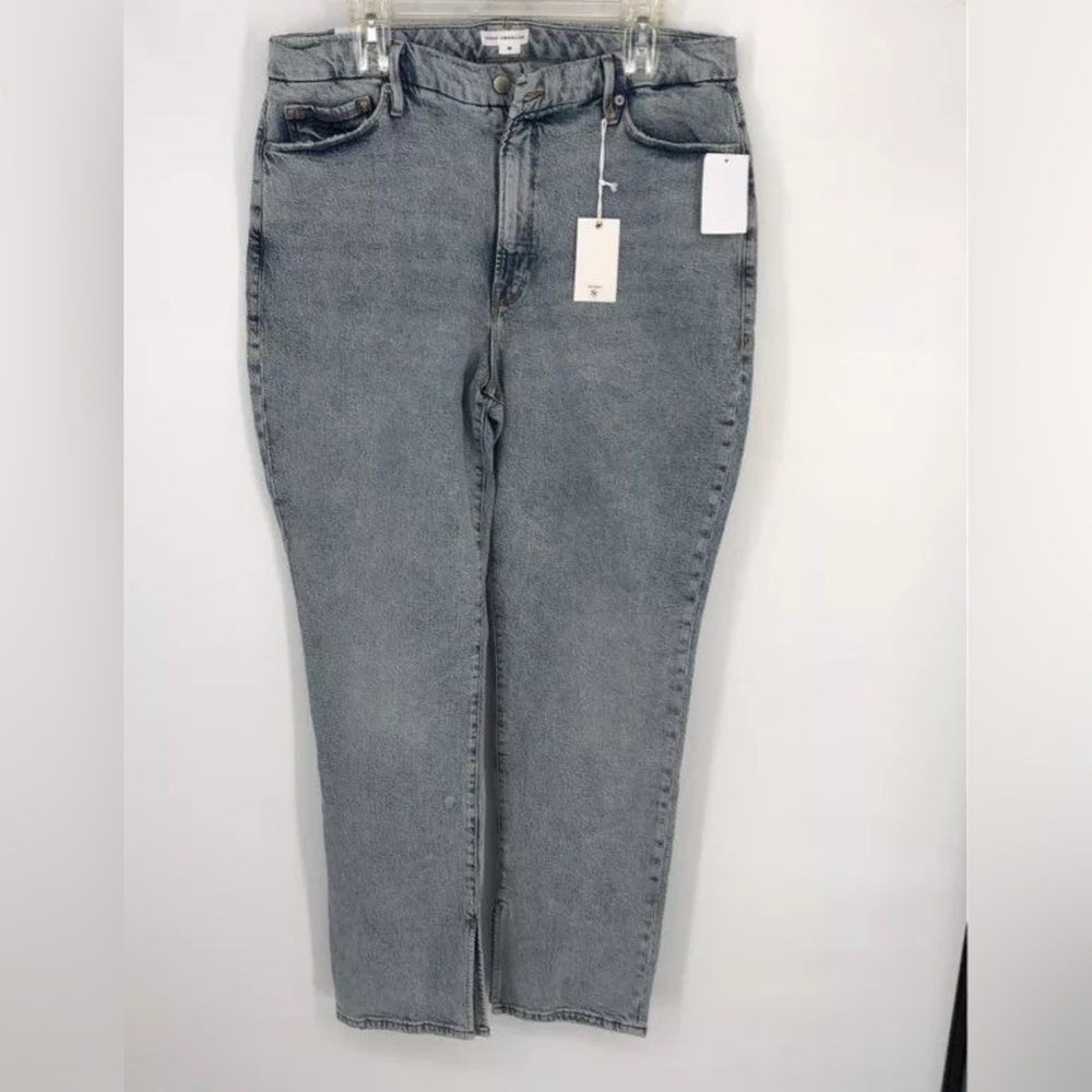 NWT Women good American light indigo “Good Boy” jean size 28x32